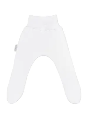 100% Cotton Footed Leggings - White