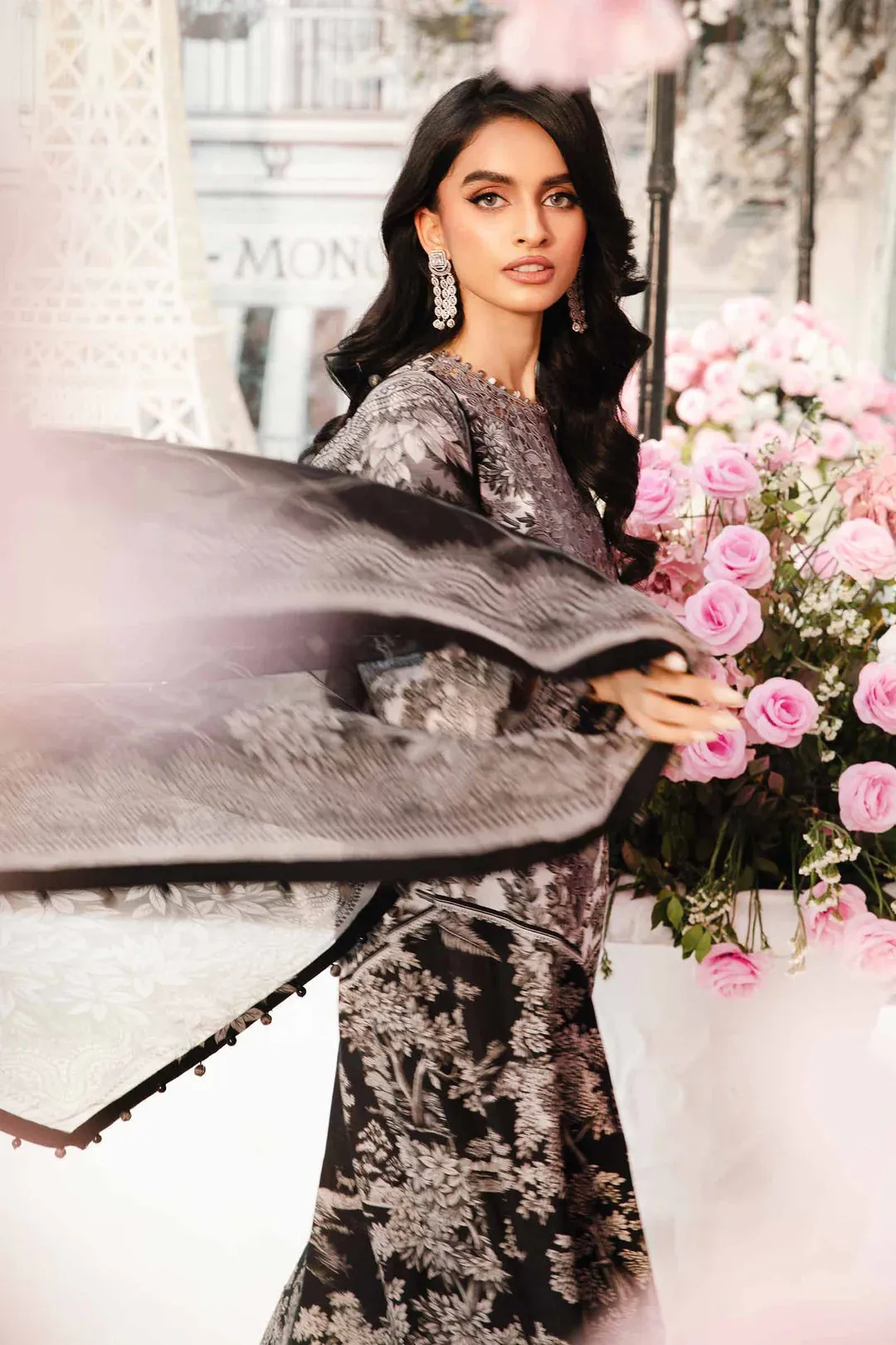 3 Piece Unstitched Embroidered Lawn Suit | MPT-2608-B