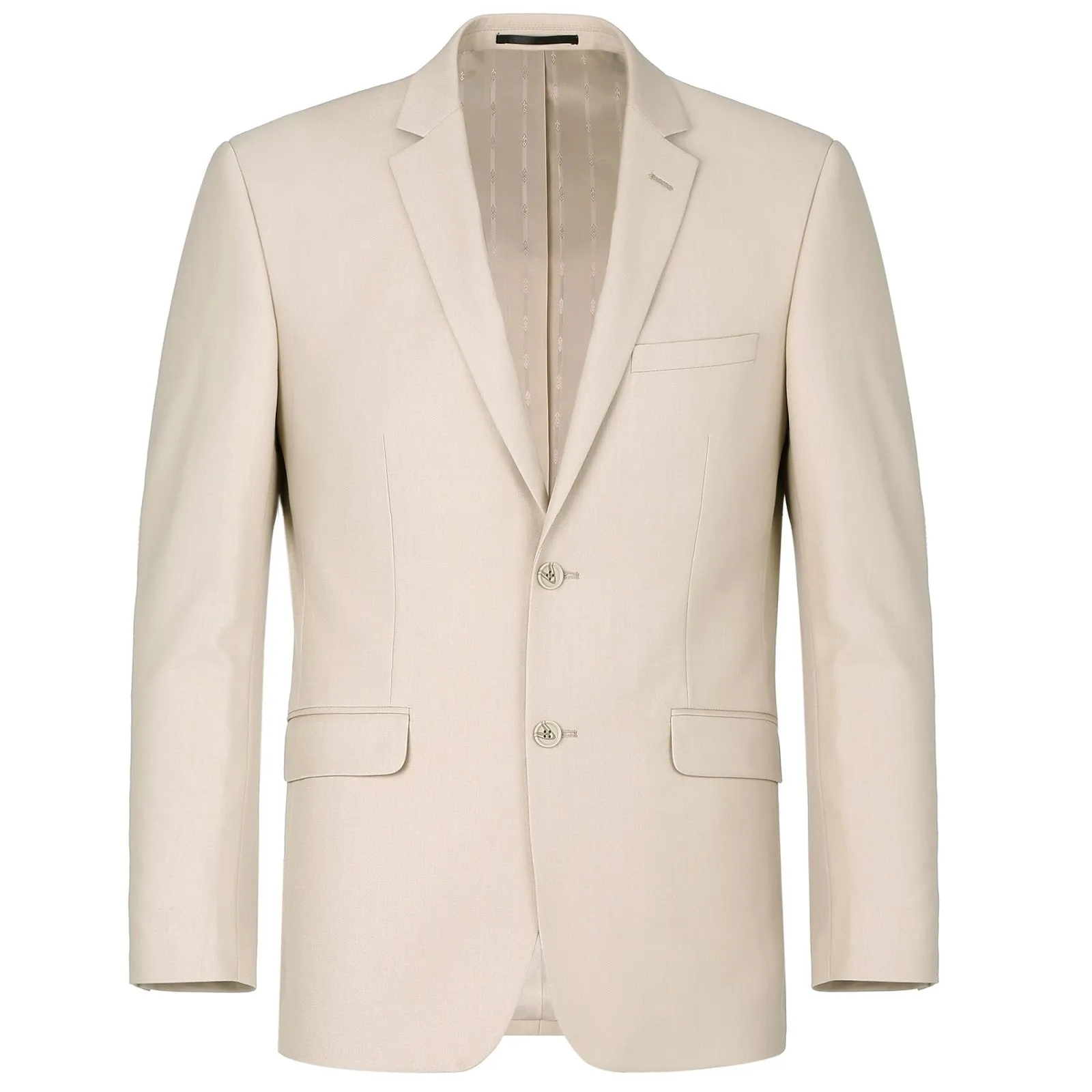 Alessandro Vitello by Renoir Beige 2-Piece Slim Fit Single Breasted Notch Lapel Suit 201-3