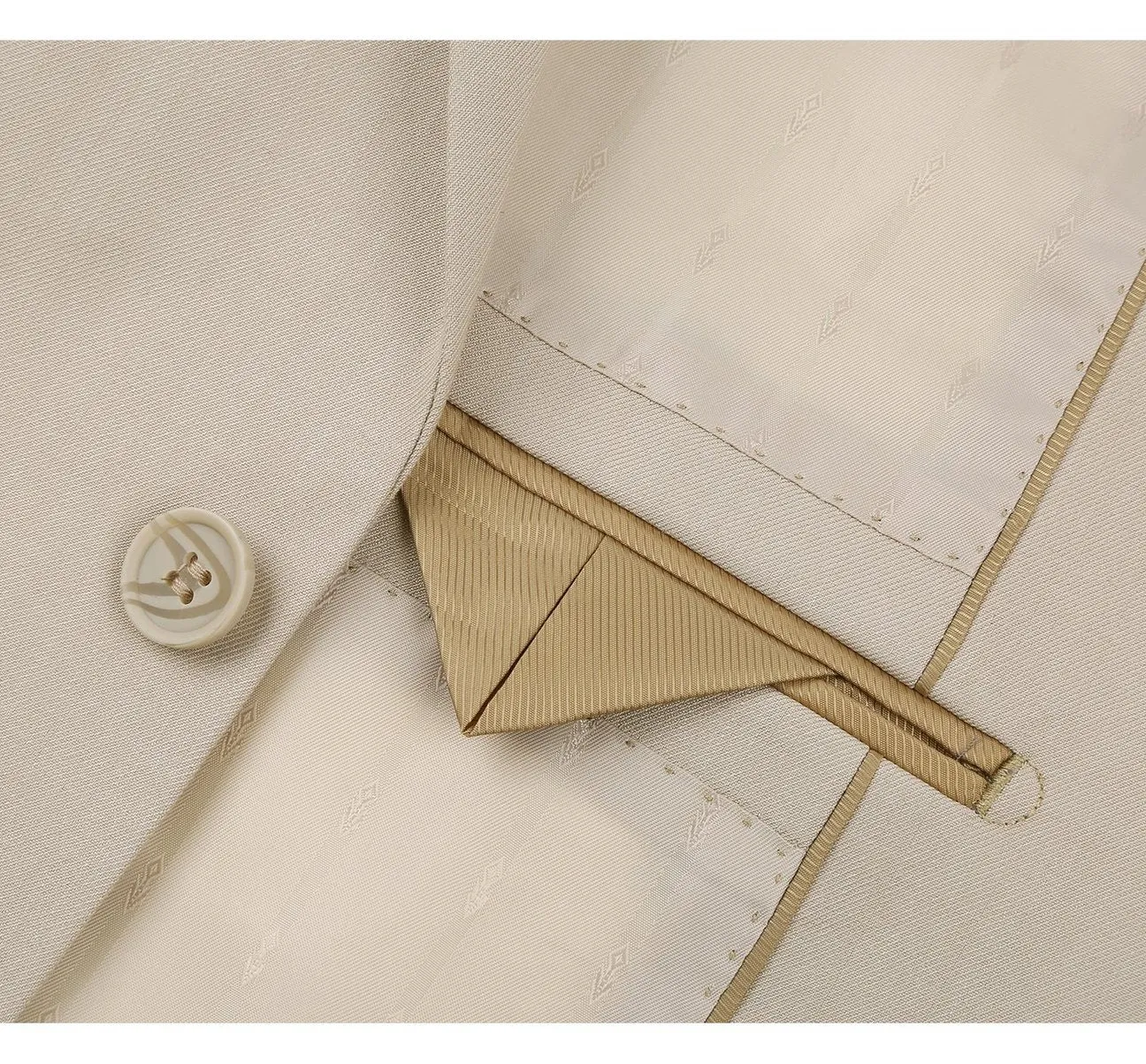 Alessandro Vitello by Renoir Beige 2-Piece Slim Fit Single Breasted Notch Lapel Suit 201-3