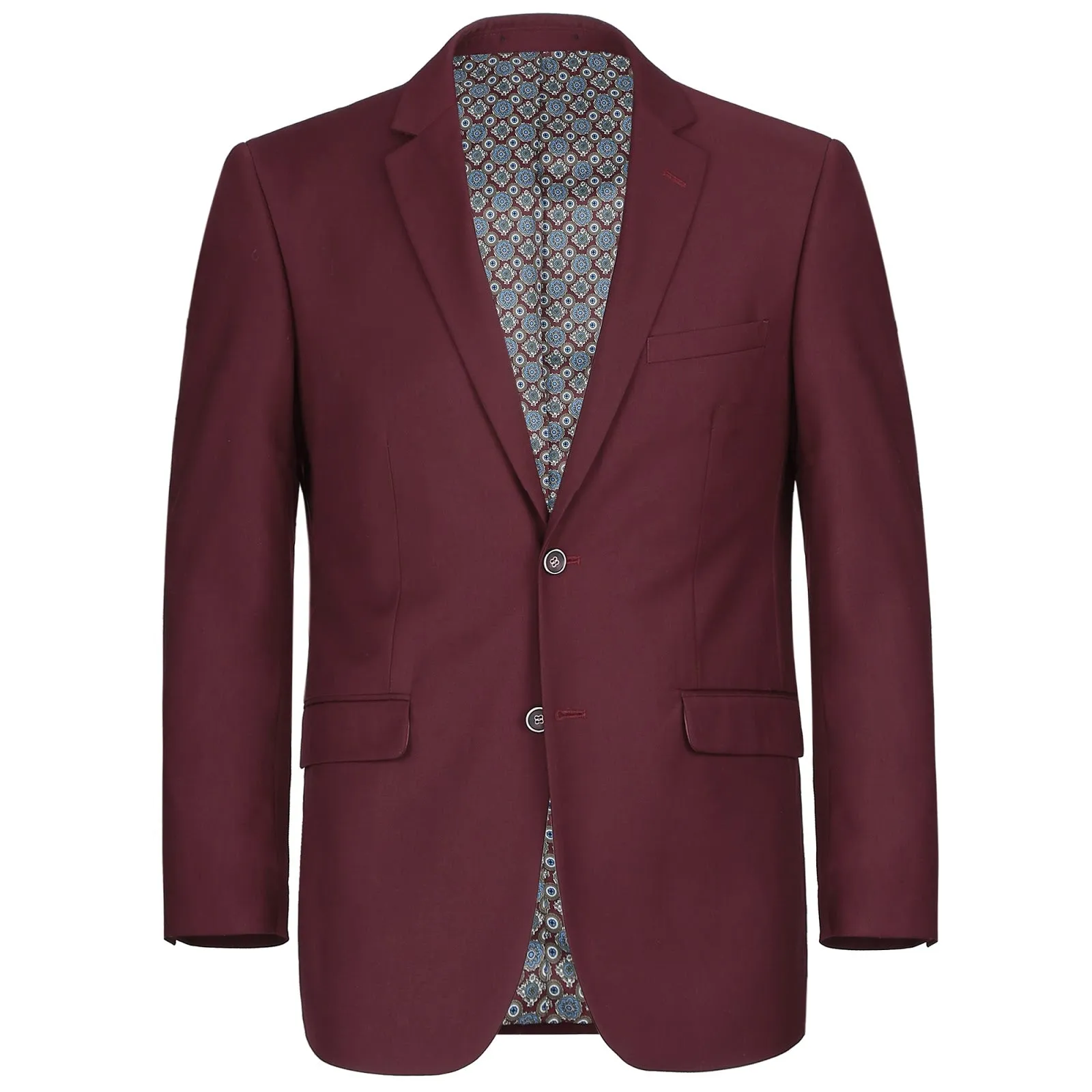 Alessandro Vitello by Renoir Burgundy 2-Piece Classic Fit Single Breasted Notch Lapel Suit 201-8