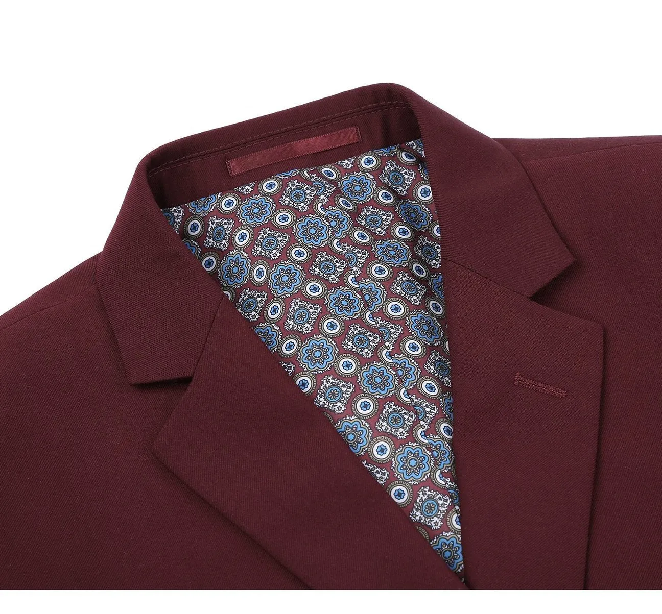 Alessandro Vitello by Renoir Burgundy 2-Piece Classic Fit Single Breasted Notch Lapel Suit 201-8