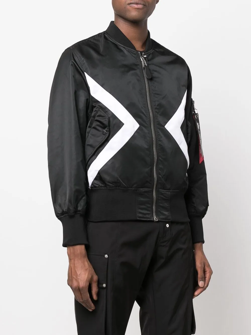 Alpha Industries contrasting-panel detail bomber jacket
