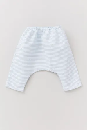 Apple Trousers Blue White Stripes Clouds