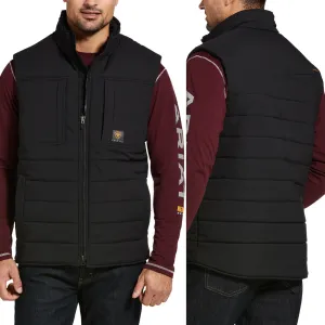 Ariat Mens Rebar Valiant Ripstop Insulated VEST - BLACK