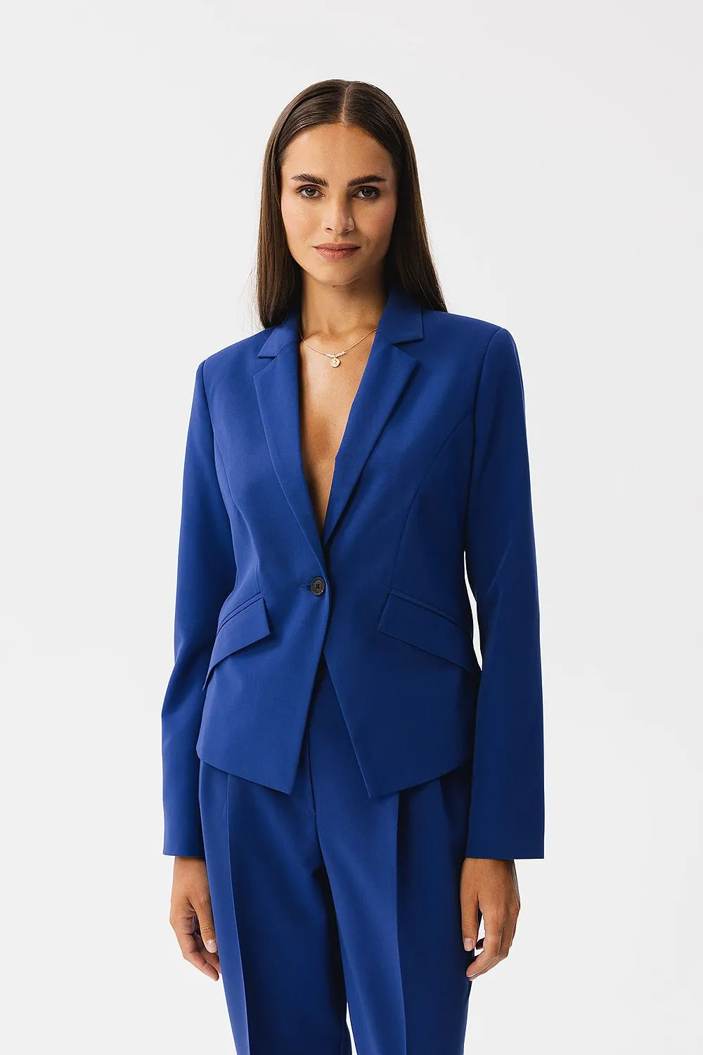 Asymmetrical Blazer with Single Button