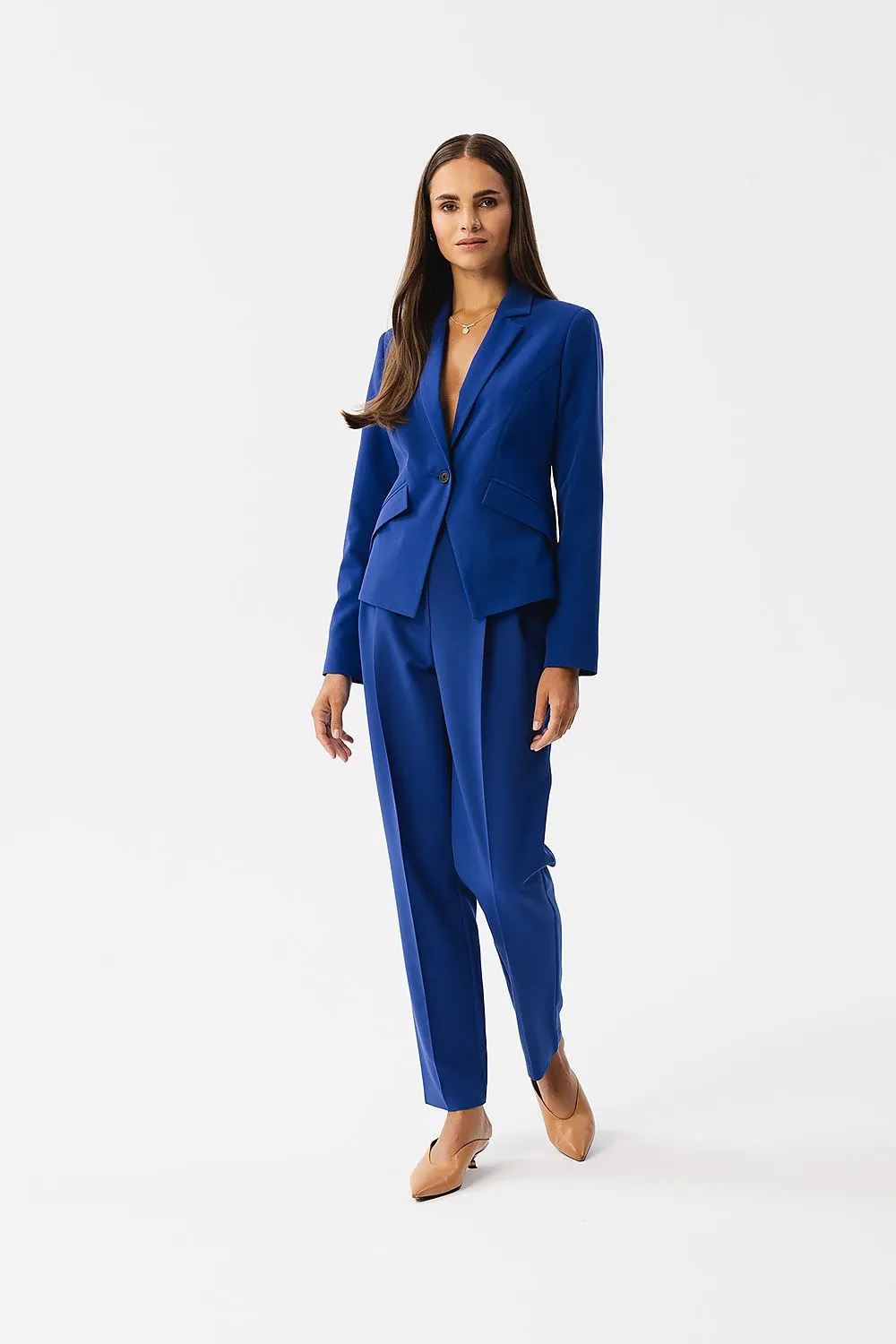 Asymmetrical Blazer with Single Button