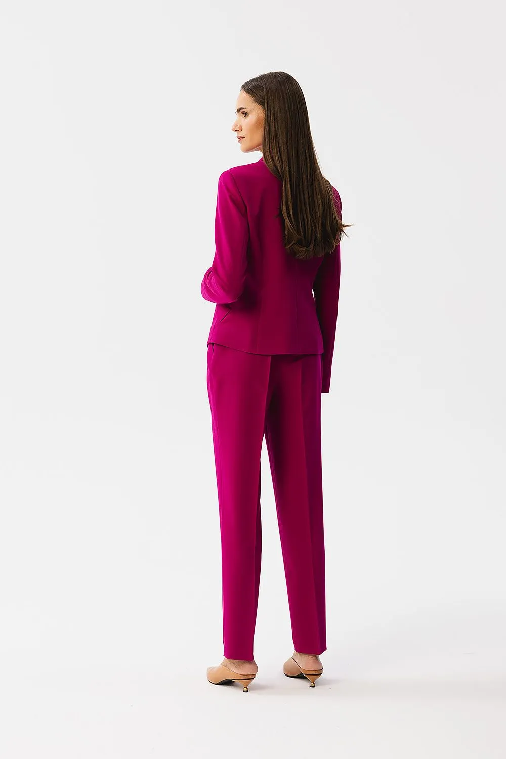 Asymmetrical Blazer with Single Button
