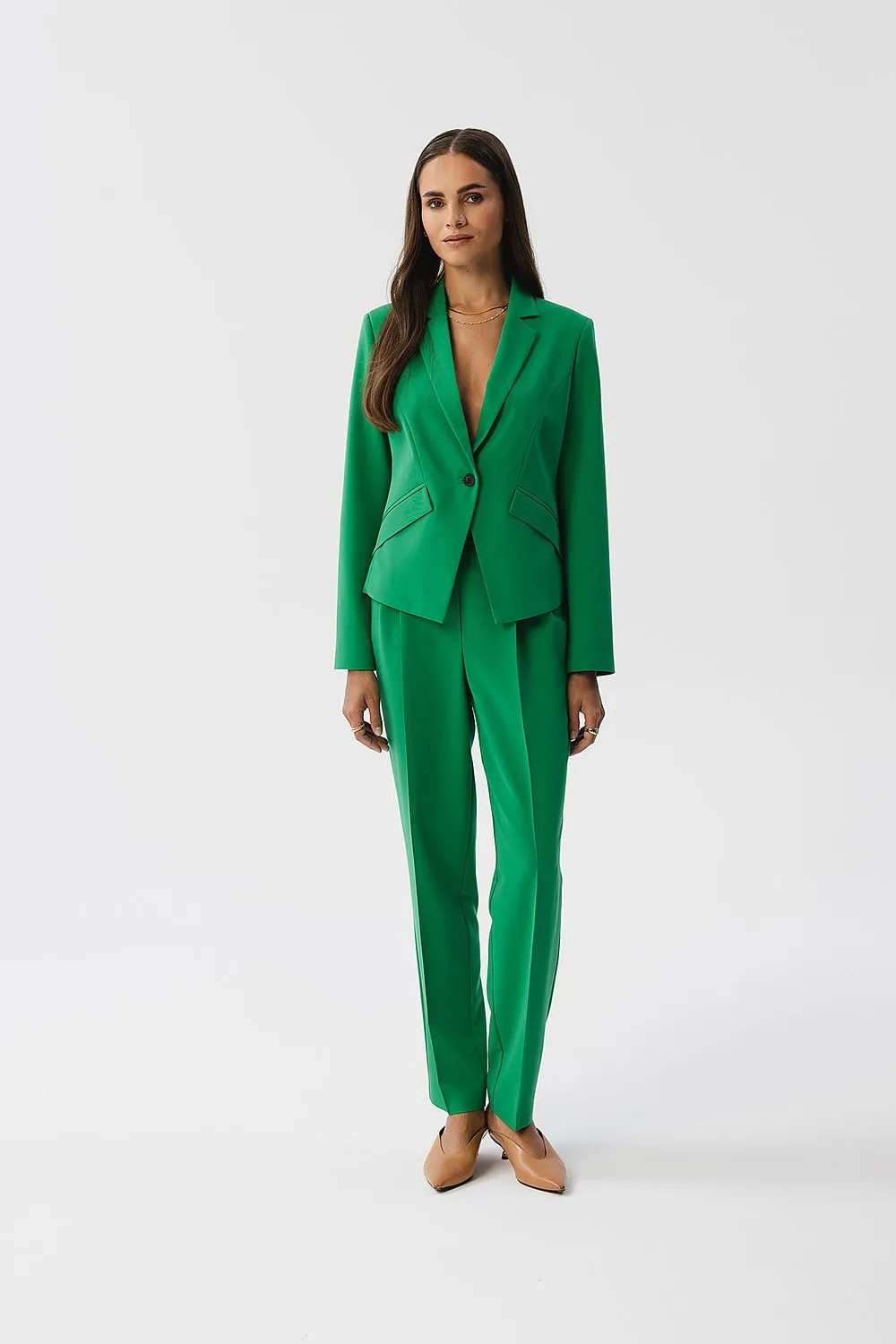 Asymmetrical Blazer with Single Button