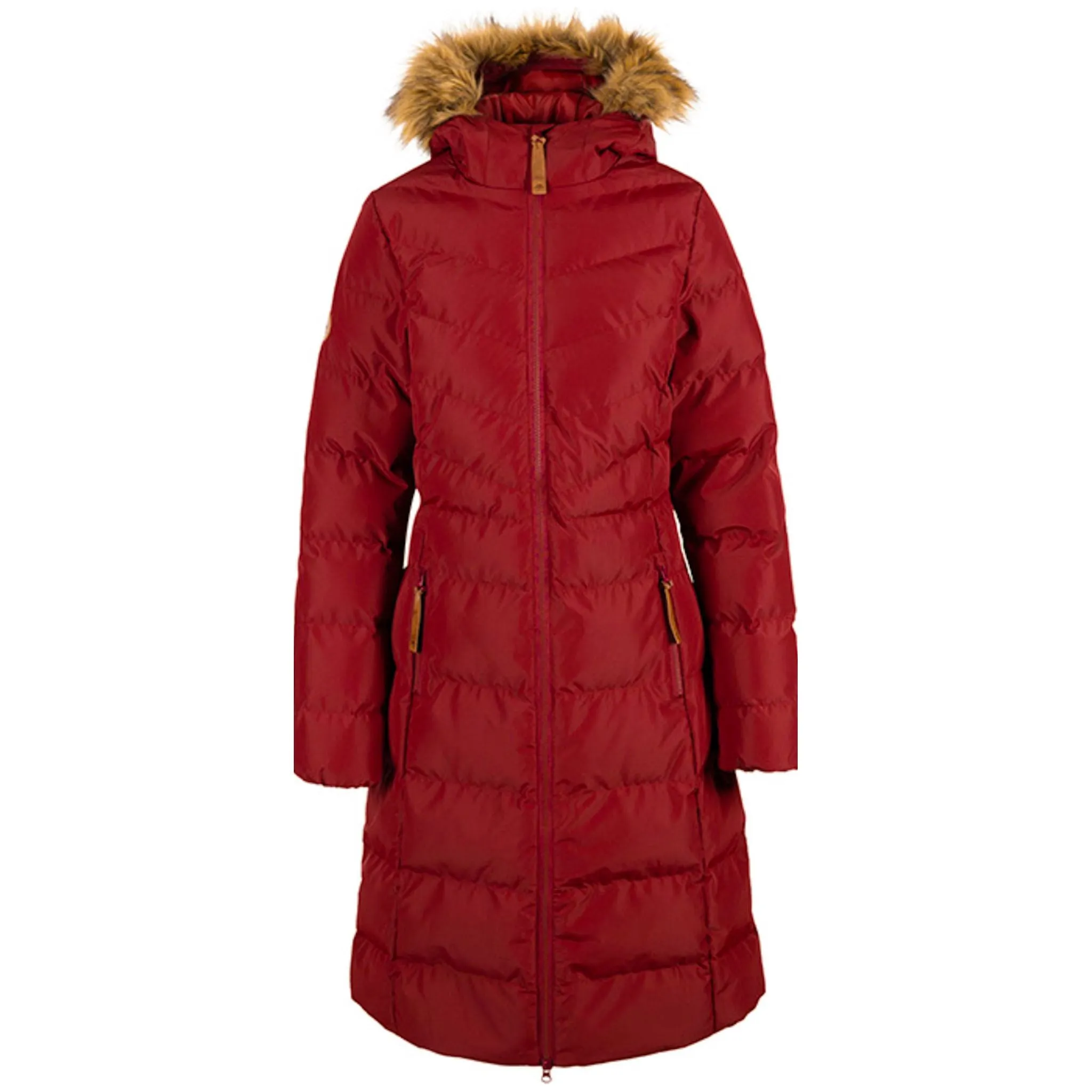 Audrey Women's Padded Long Length Jacket in Red