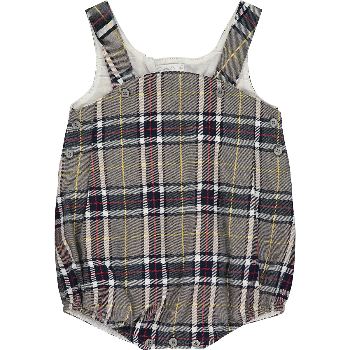 Baby Boy Grey & Blue Tartan Outfit Set