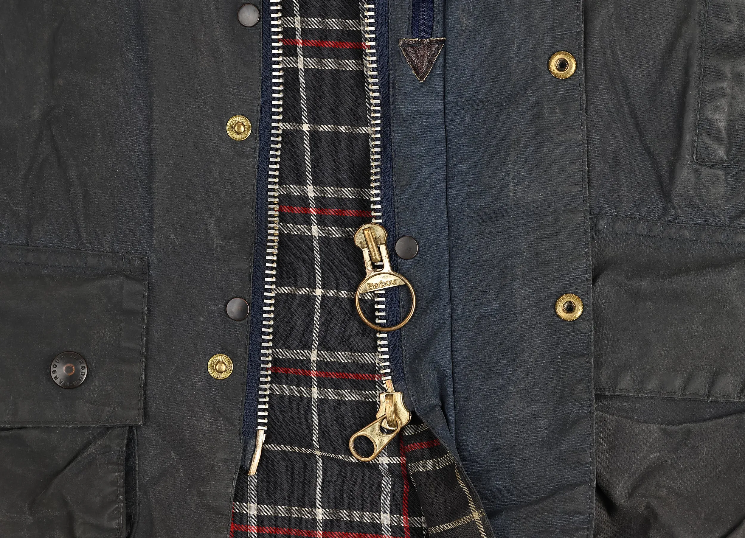 Barbour Beaufort Wax Jacket Coat - Blue - XS