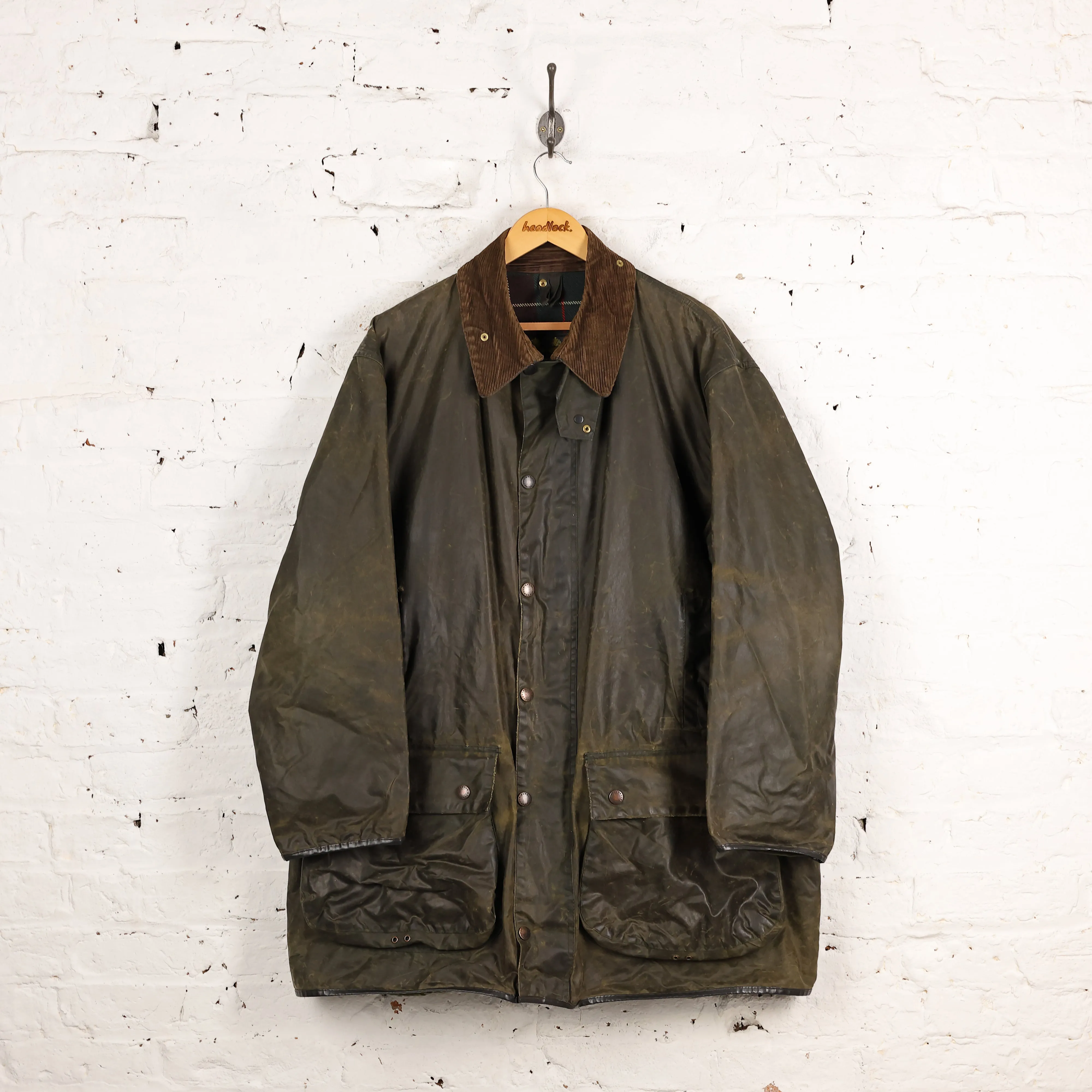 Barbour Northumbria Wax Jacket Coat - Green - XXL