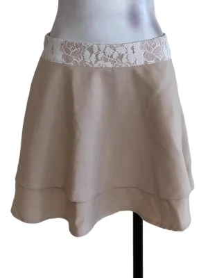 Beige Floral Lace Waist Skorts