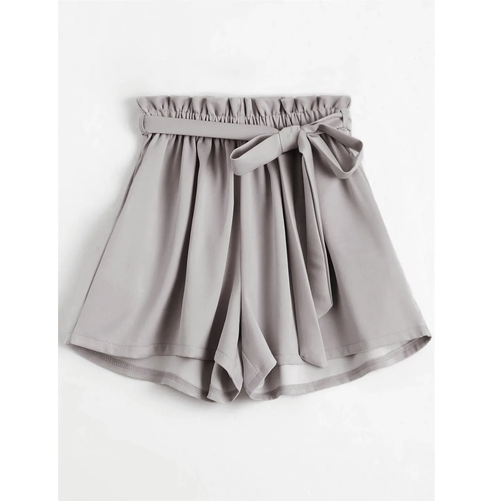 Belted Loose Elastic Waist Shorts
