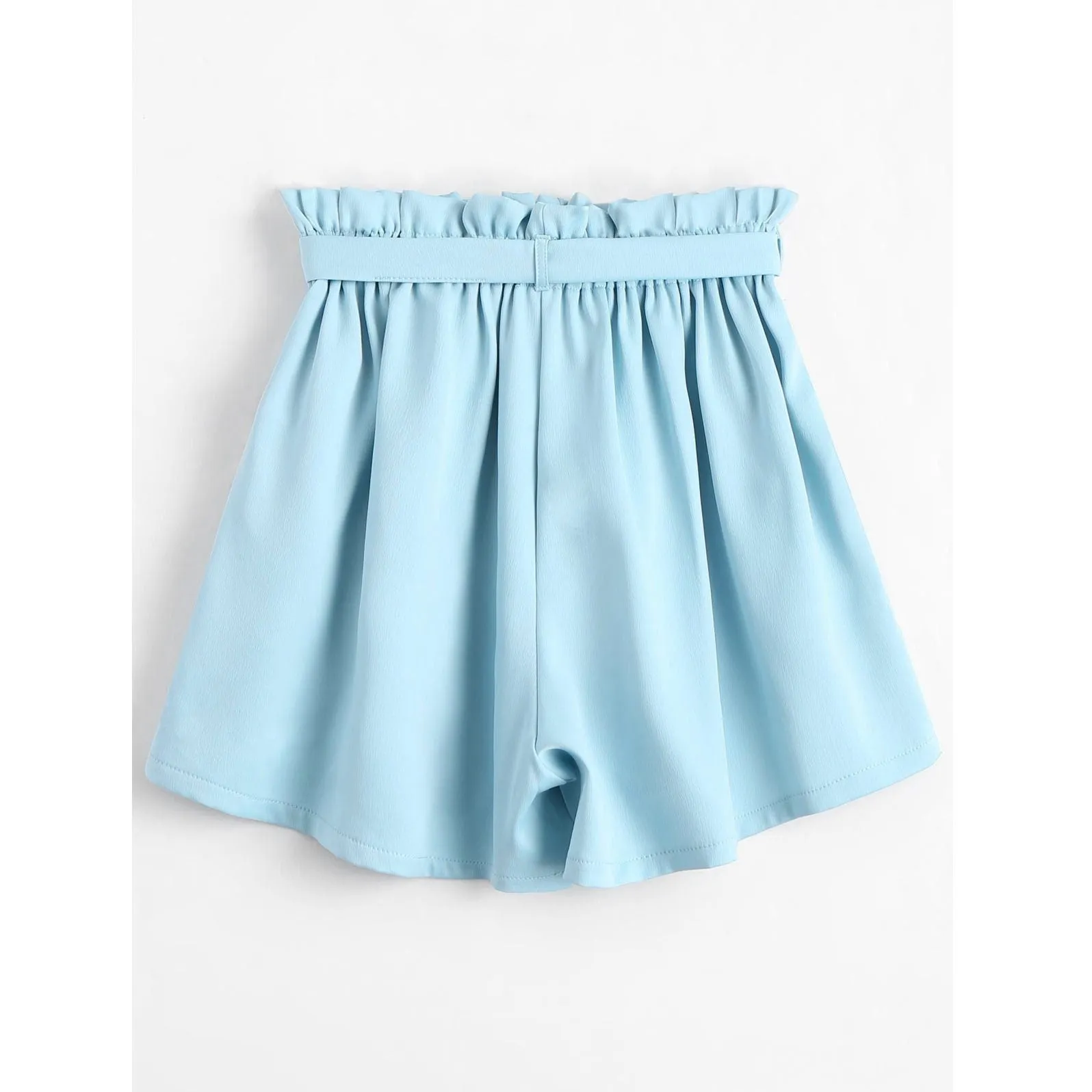 Belted Loose Elastic Waist Shorts
