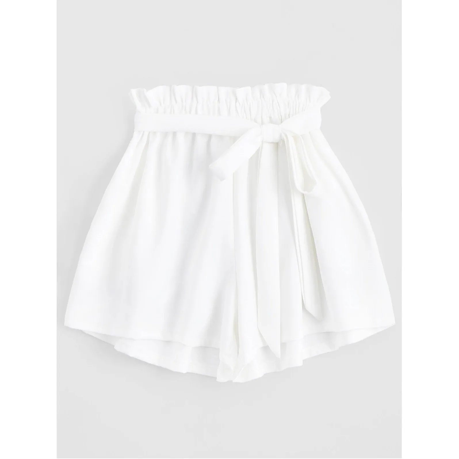 Belted Loose Elastic Waist Shorts