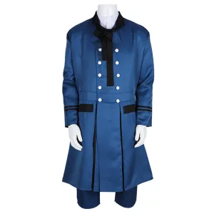Black Butler Ciel Phantomhive Anime Character Blue Suit Cosplay Costume Outfits