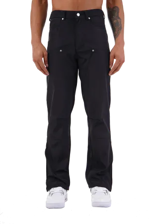 Black Cargo Popper Trousers