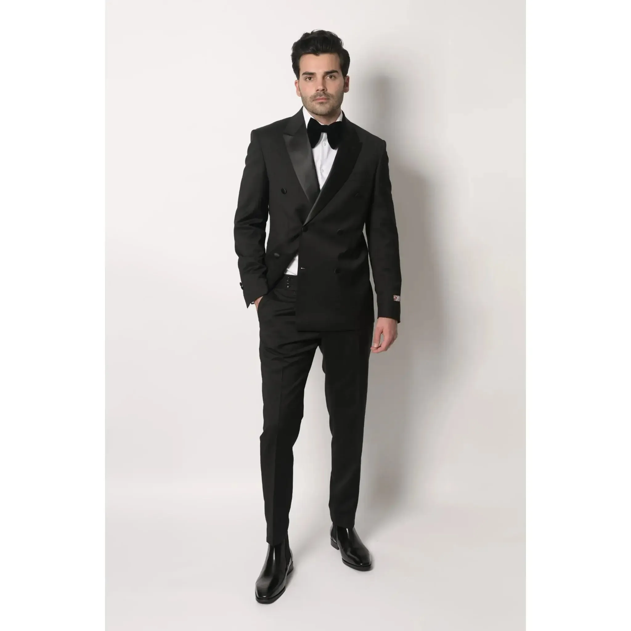 Black Men's Italian Dinner Trouser with Side Adjusters