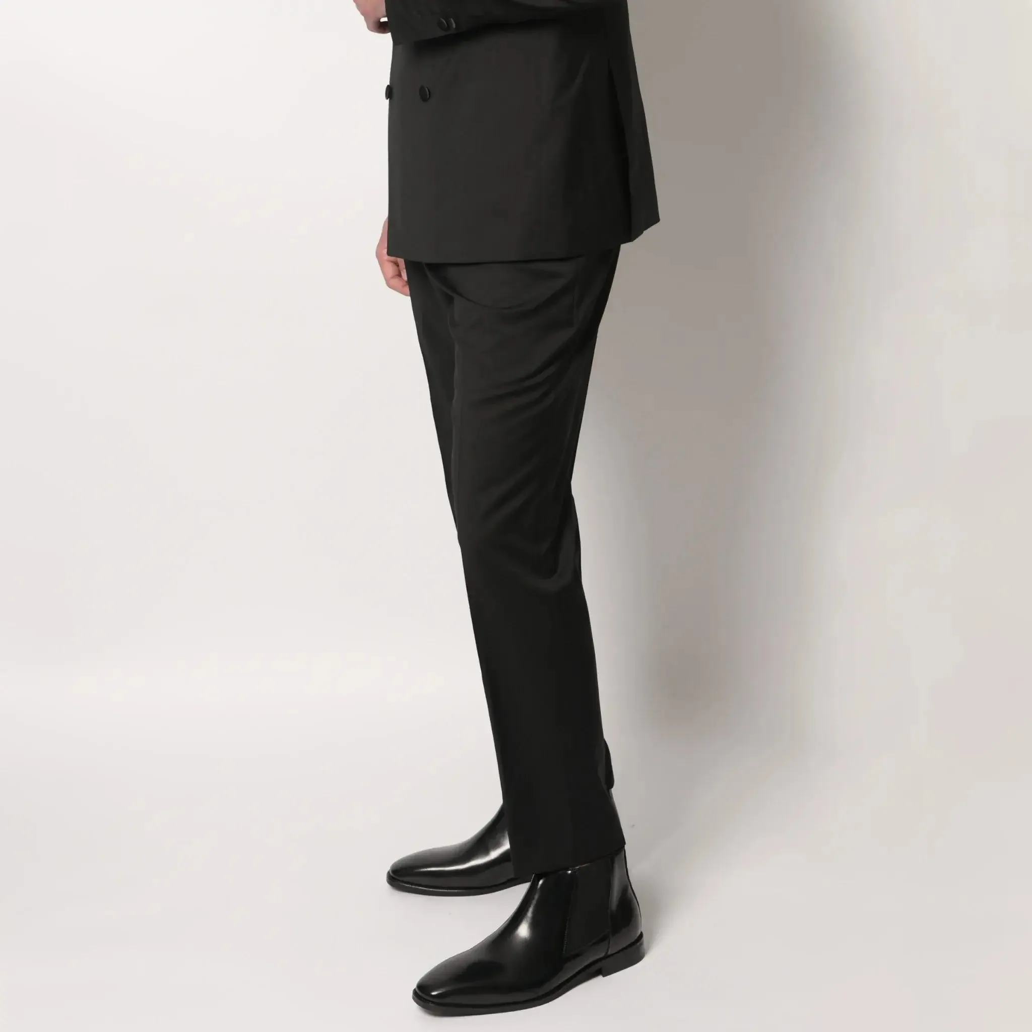 Black Men's Italian Dinner Trouser with Side Adjusters