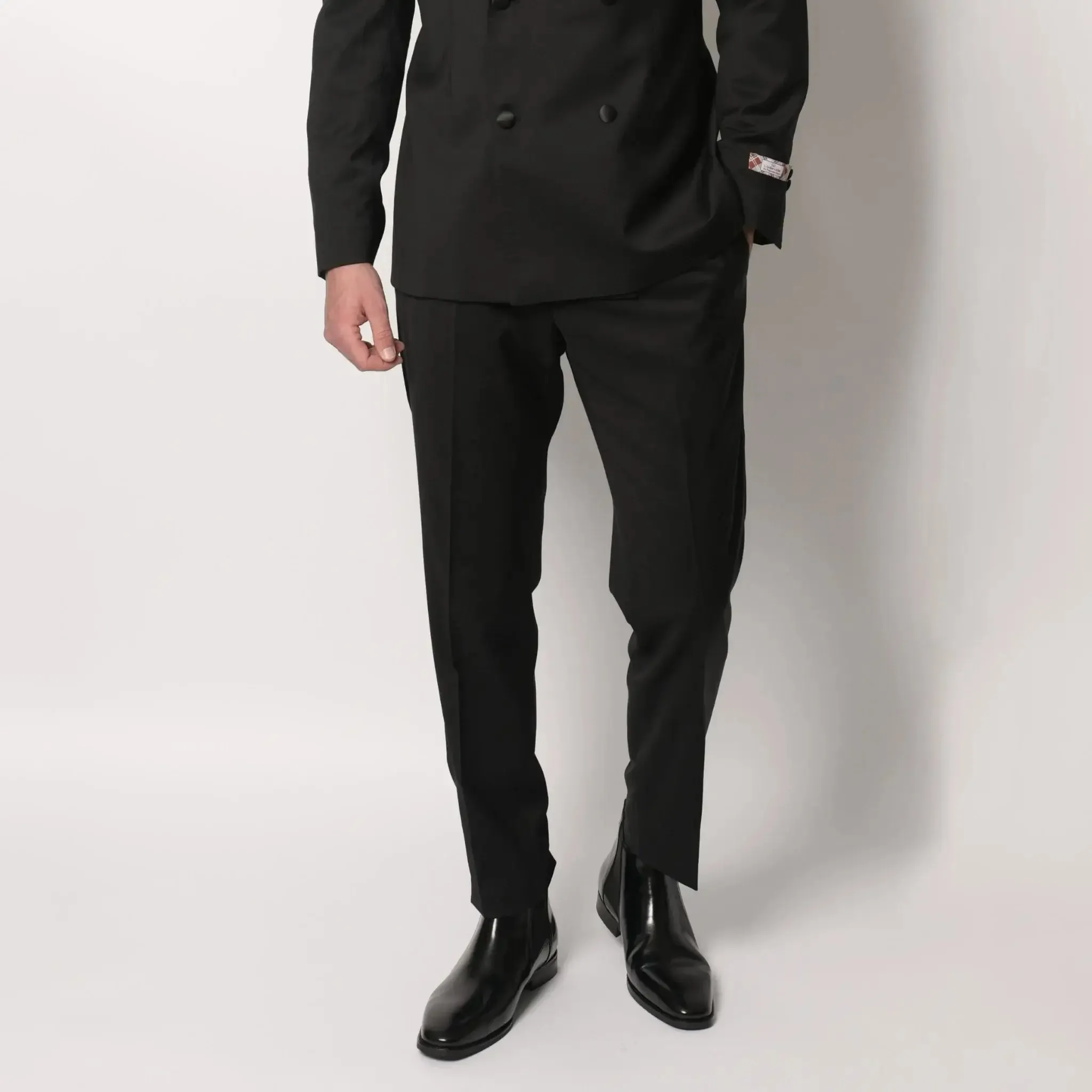 Black Men's Italian Dinner Trouser with Side Adjusters