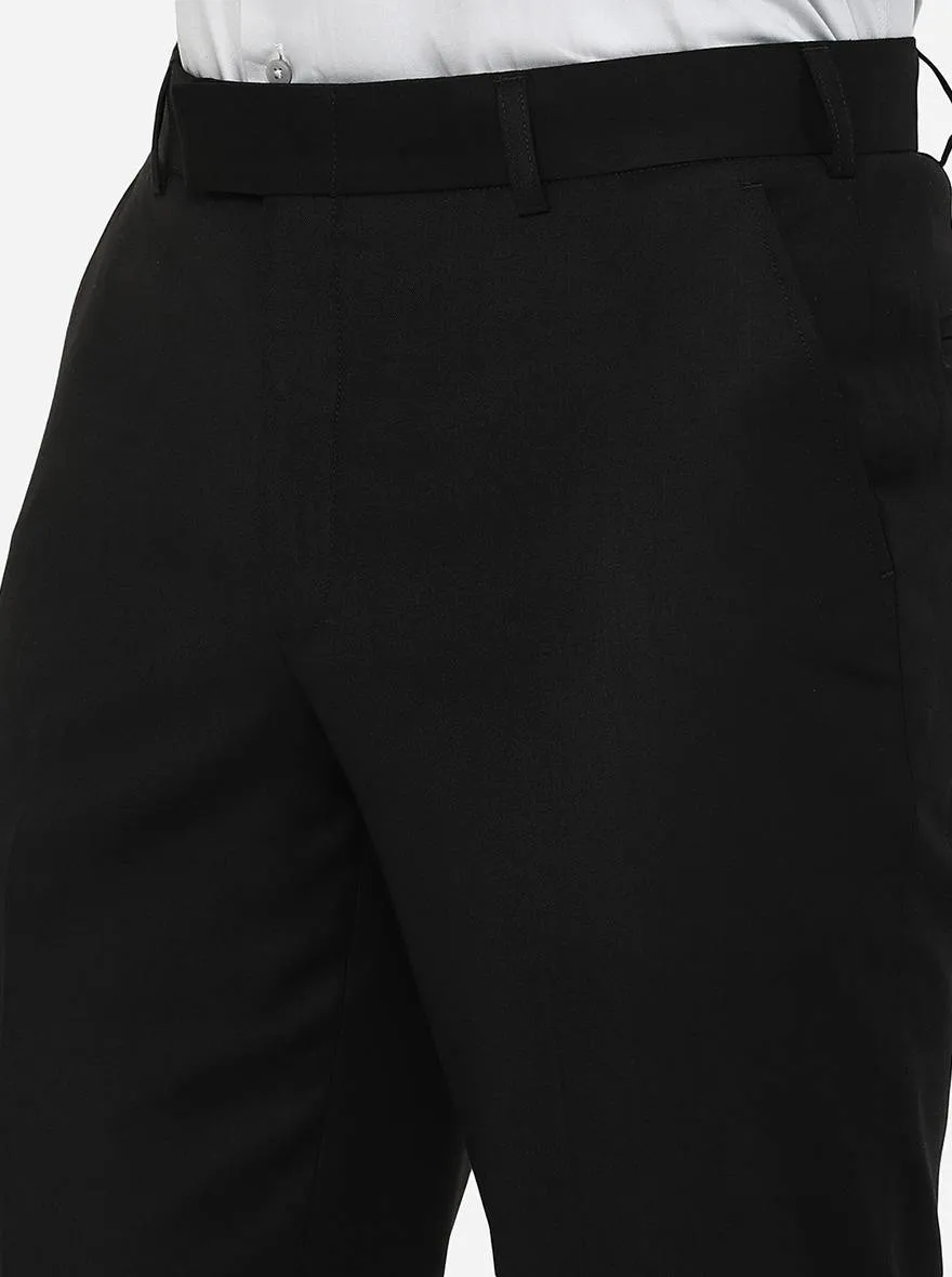 Black Solid Classic Fit Formal Trouser | JadeBlue