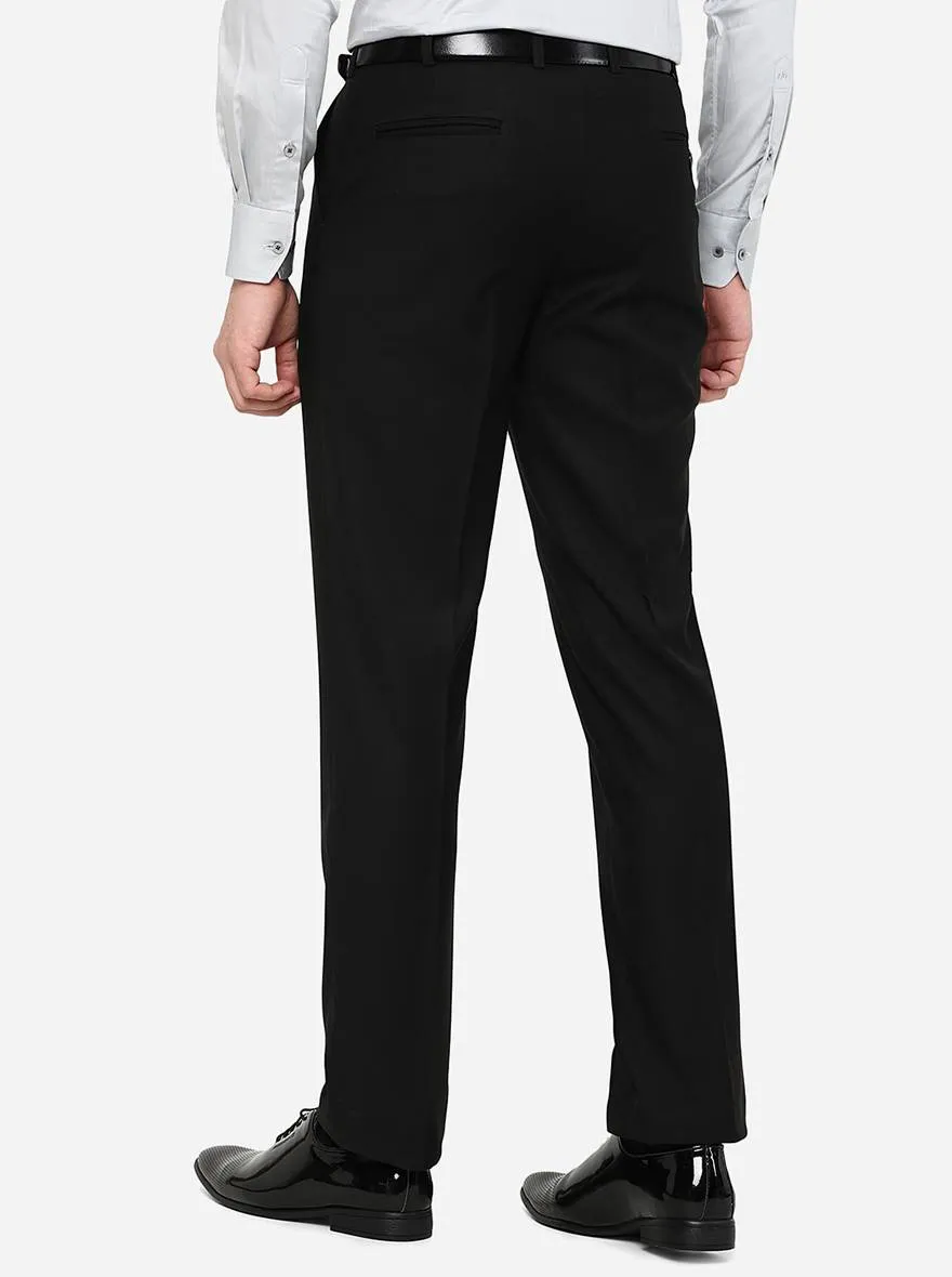 Black Solid Classic Fit Formal Trouser | JadeBlue