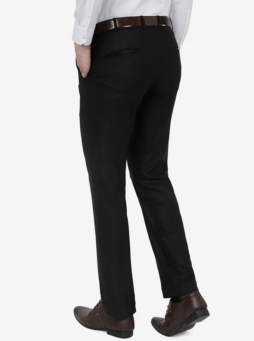 Black Solid Slim Fit Formal Trouser | JB Studio