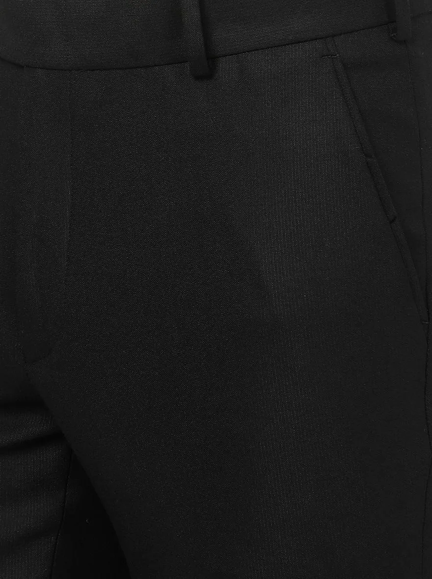 Black Solid Slim Fit Formal Trouser | JB Studio
