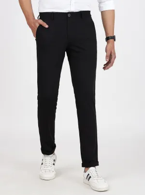 Black Solid Venice Fit Casual Trouser | JadeBlue