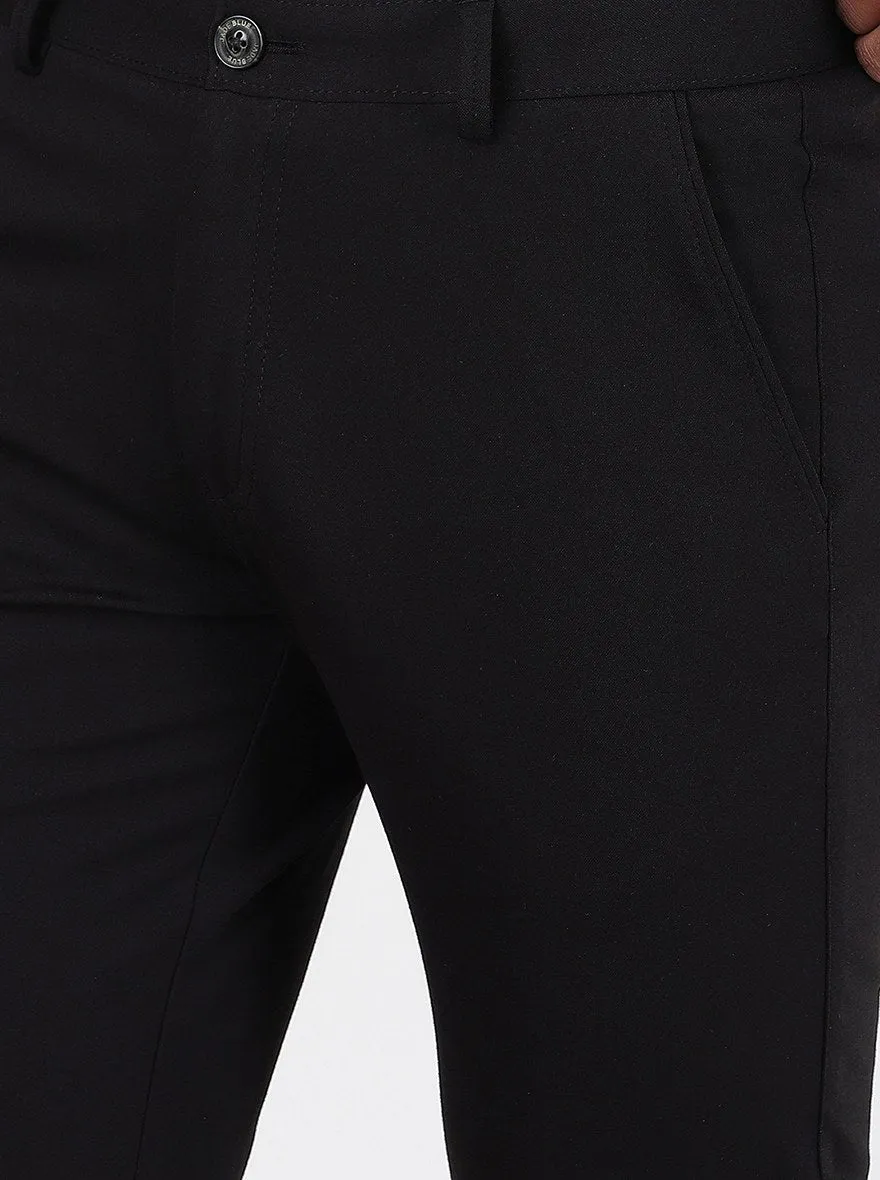Black Solid Venice Fit Casual Trouser | JadeBlue