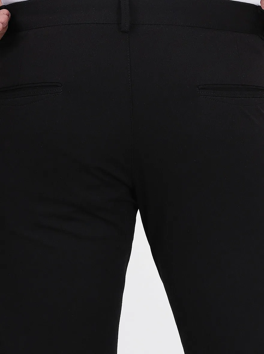 Black Solid Venice Fit Casual Trouser | JadeBlue