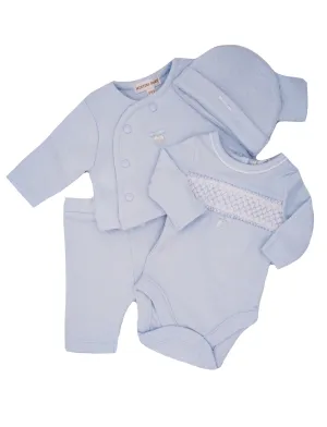 Blue Waffle Tiny Baby - Four Piece Set