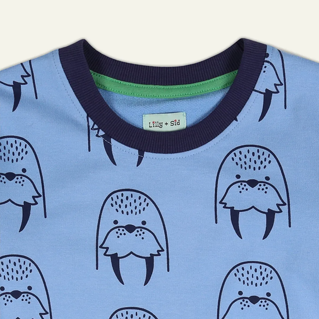 Blue Walrus Print Sweatshirt