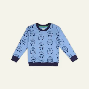 Blue Walrus Print Sweatshirt