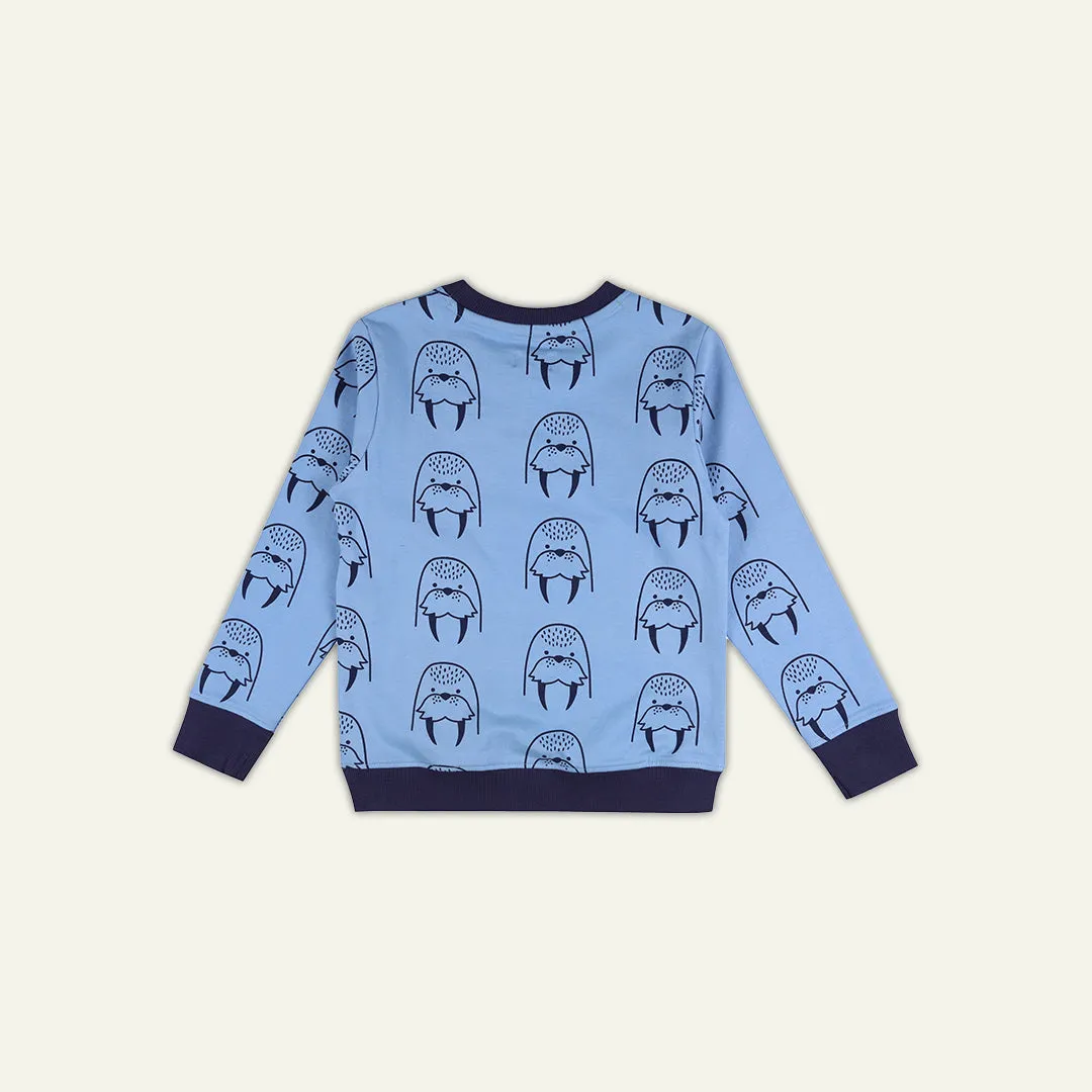 Blue Walrus Print Sweatshirt