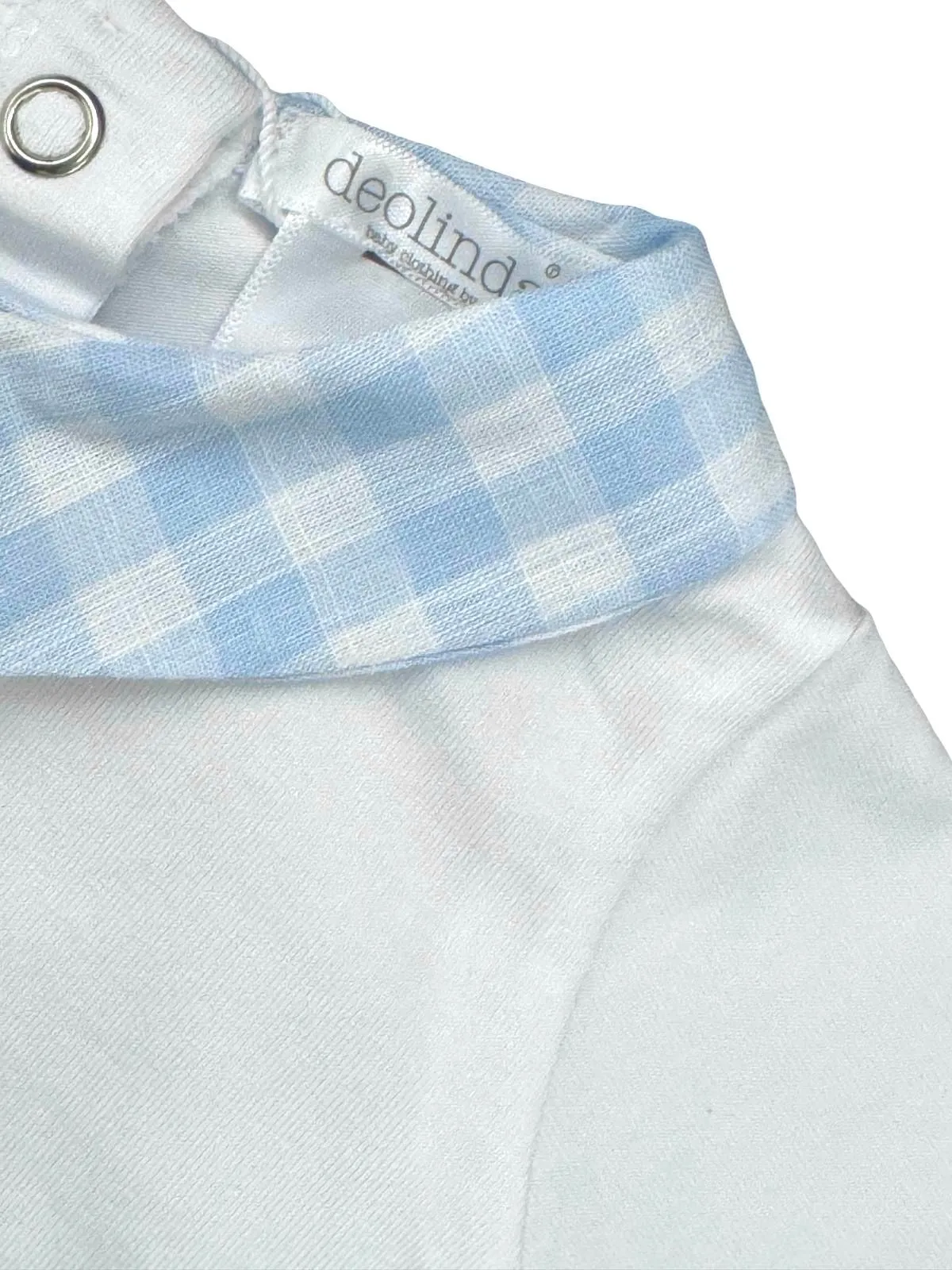 Boys Blue Check Dungaree Short Set