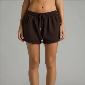 Brown Drawstring Shorts By Bobi