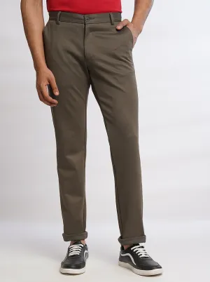Brown Solid Venice Fit Casual Trouser | JadeBlue