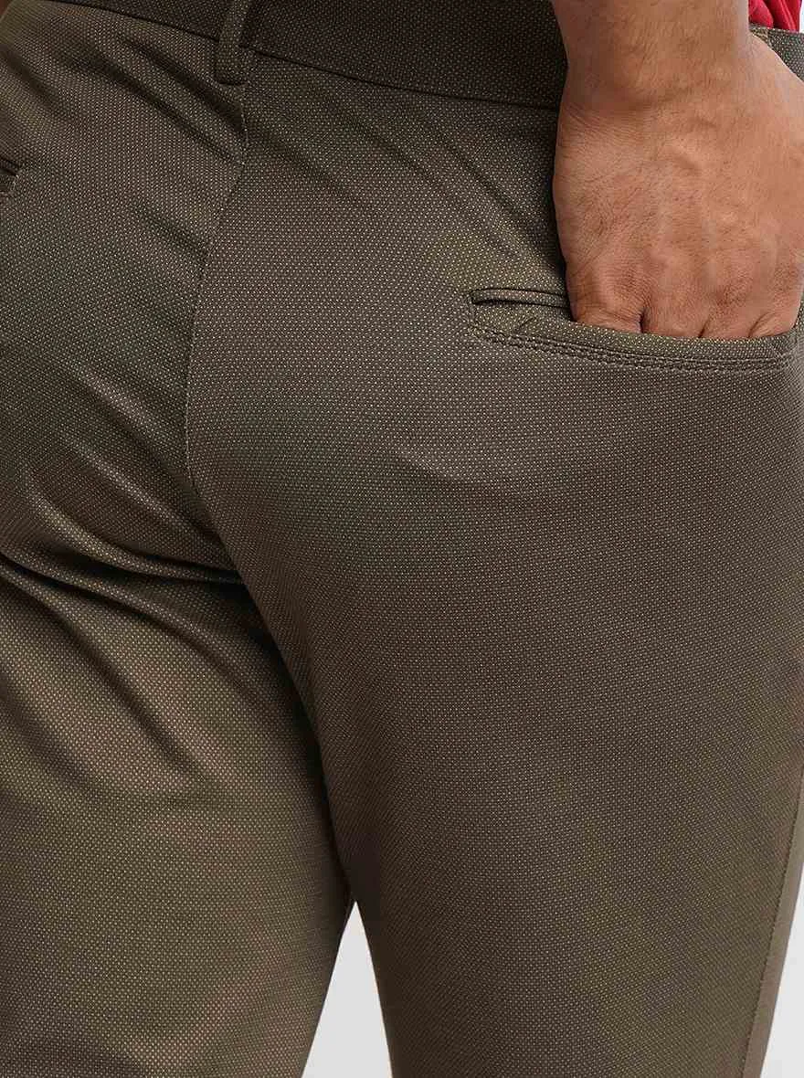 Brown Solid Venice Fit Casual Trouser | JadeBlue