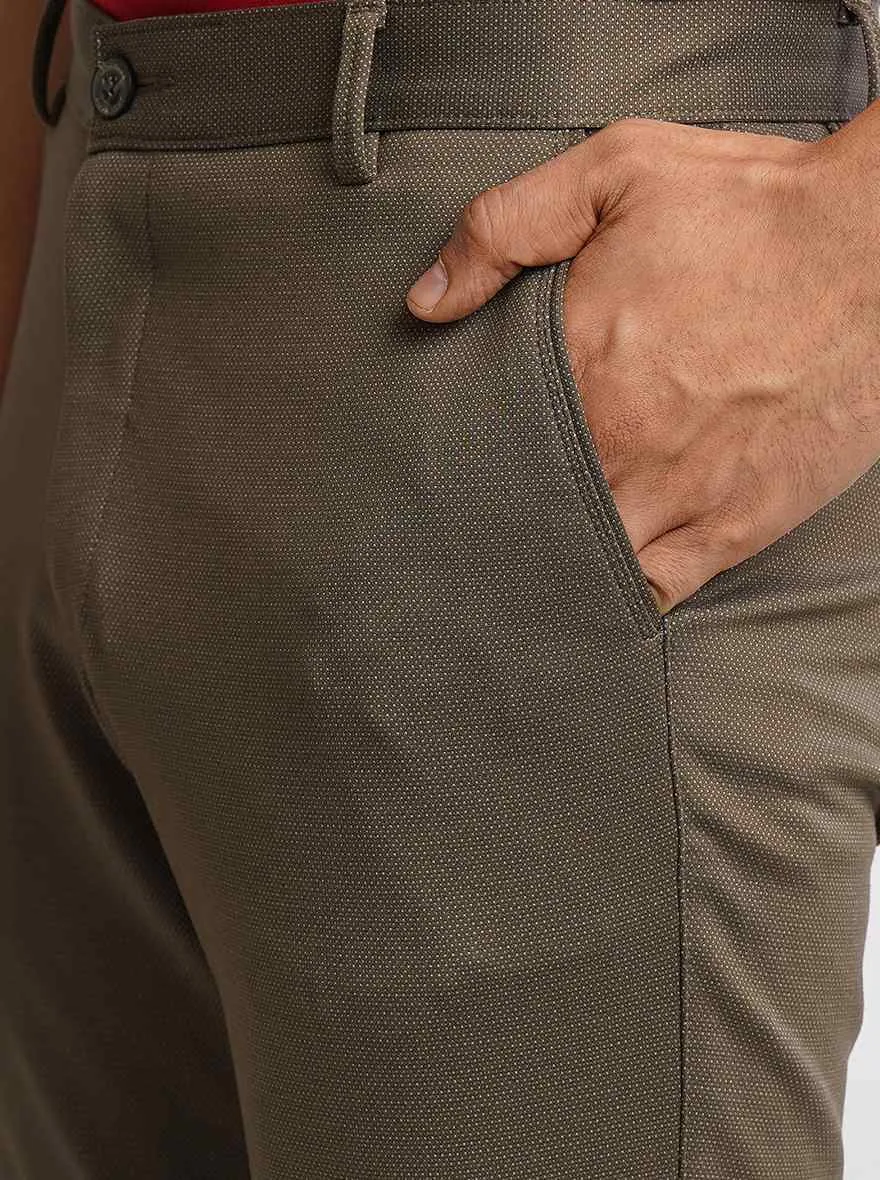Brown Solid Venice Fit Casual Trouser | JadeBlue