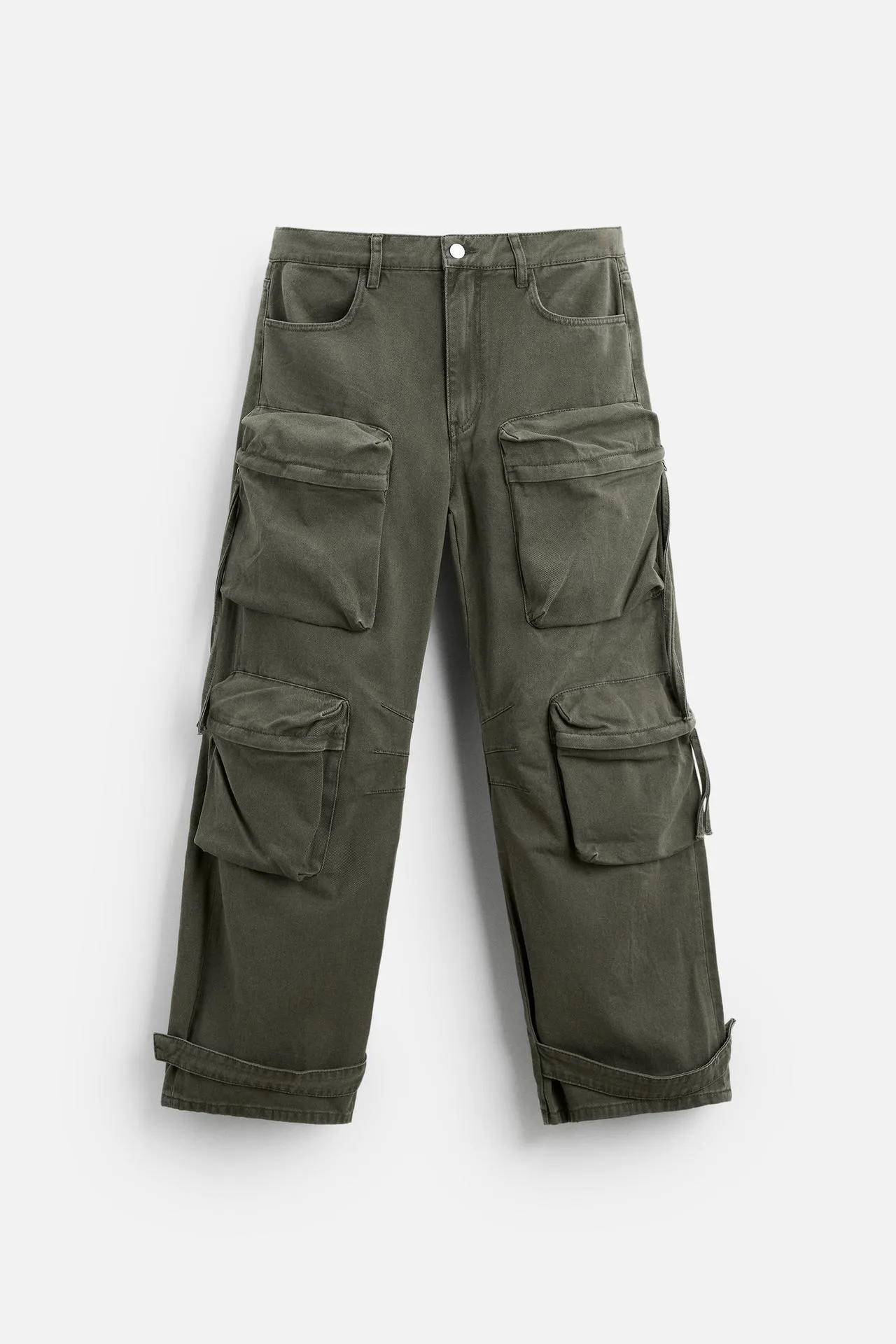 CARGO POCKET DENIM TROUSERS