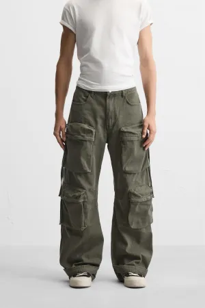 CARGO POCKET DENIM TROUSERS