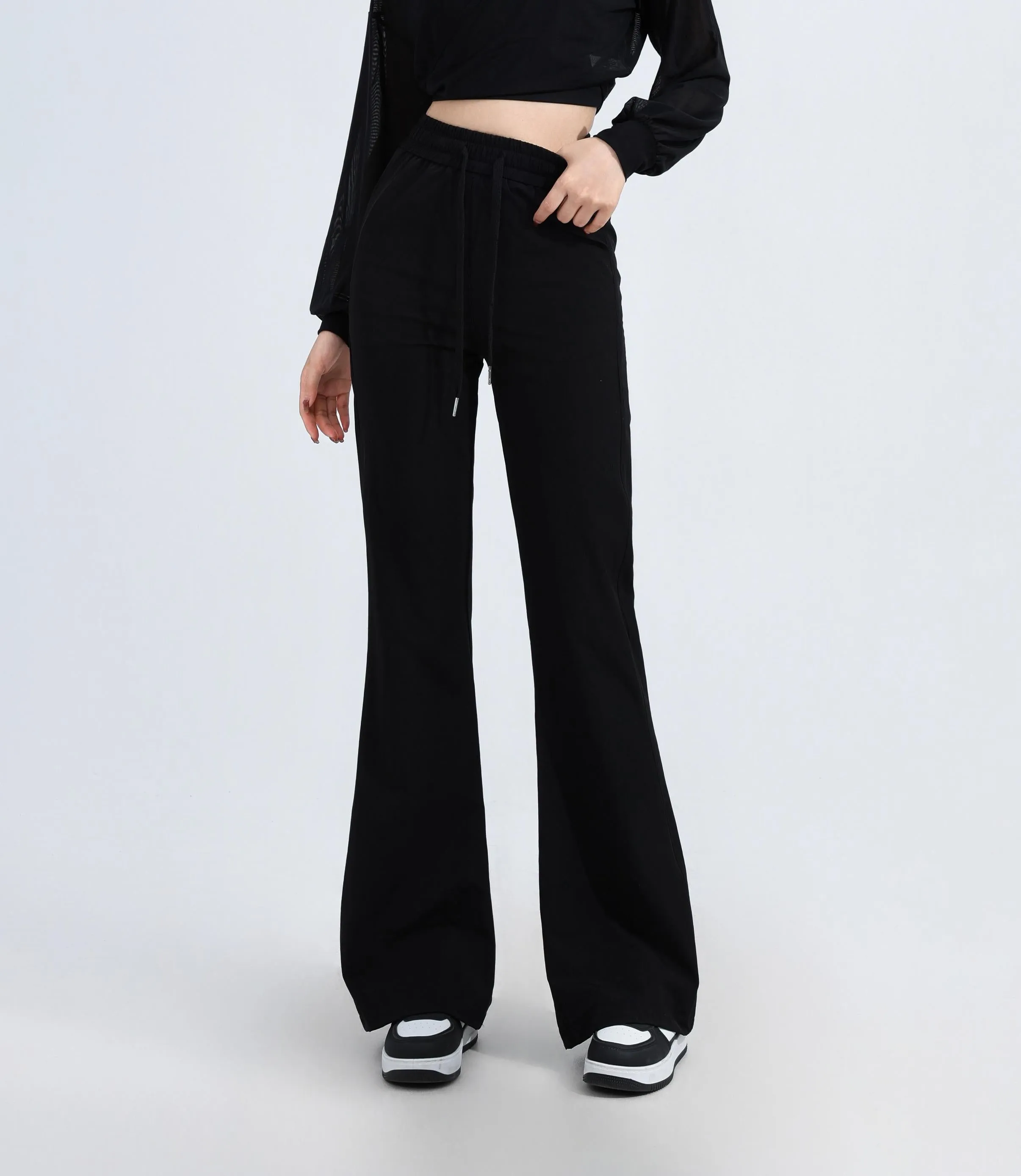 Casual and Lightweight Mid-waisted Straight Leg Trousers for Women
