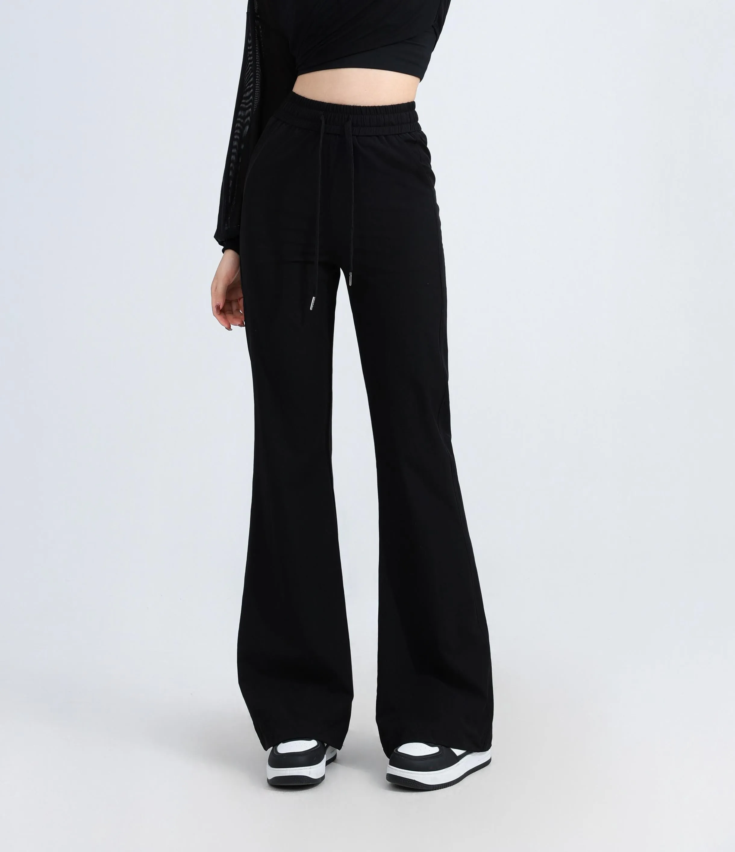 Casual and Lightweight Mid-waisted Straight Leg Trousers for Women