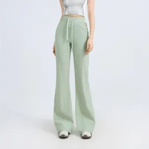 Casual and Lightweight Mid-waisted Straight Leg Trousers for Women