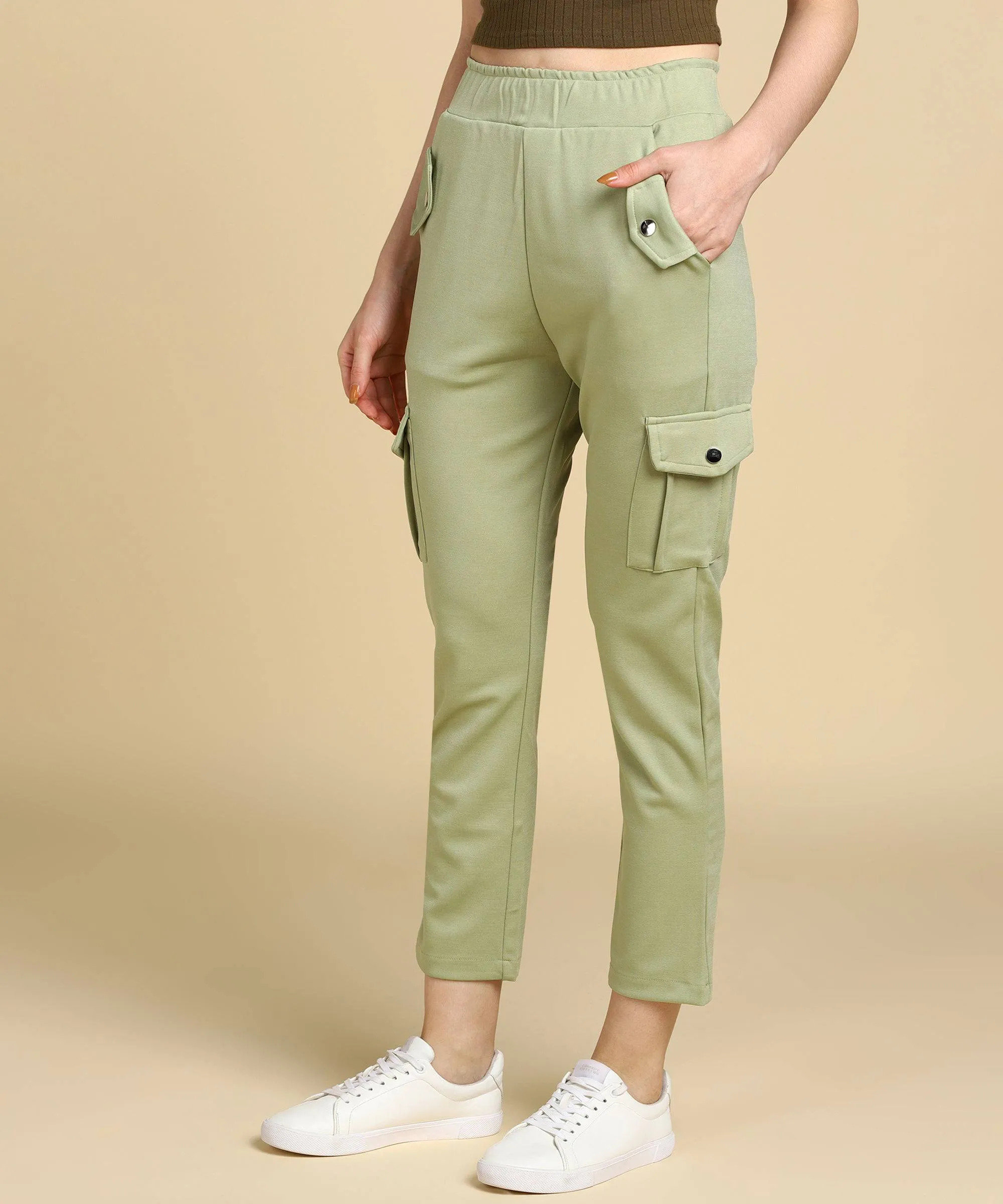 Casual High Waist Tapered Cargo Pants