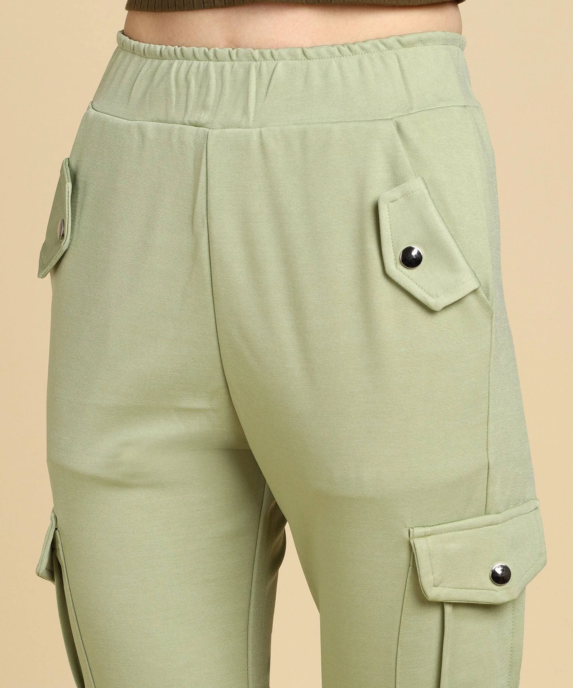 Casual High Waist Tapered Cargo Pants