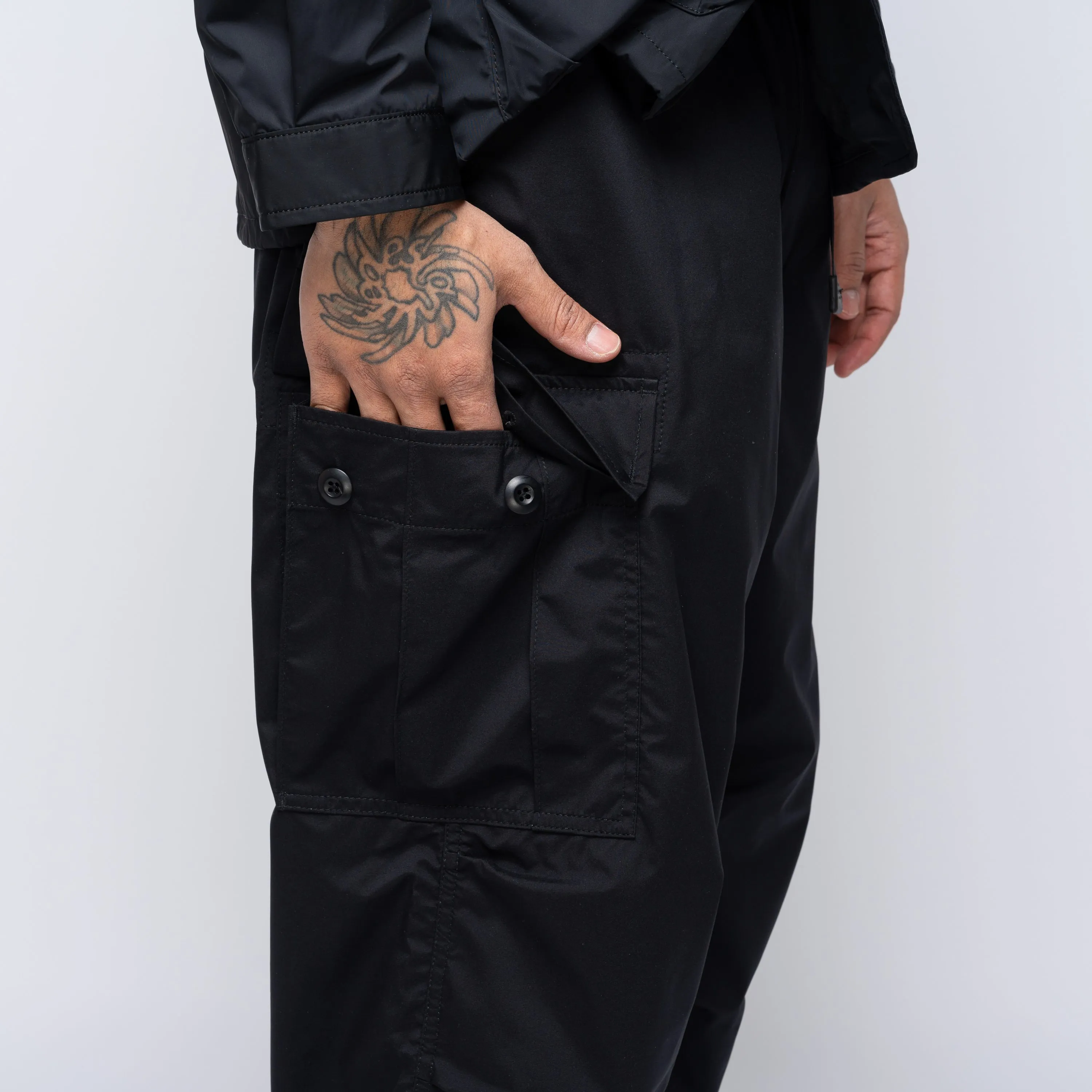 CdGH Nylon Wide Cargo Pants Black HO-P004-051